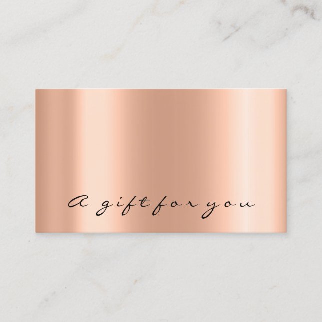 Gift Certificate Rose Gold Metal Elegant Minimalis (Front)