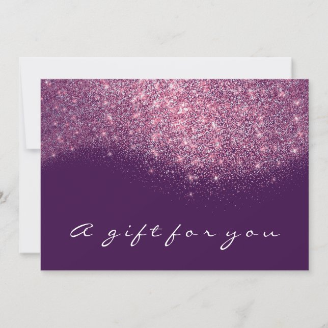 Gift Certificate Sepia Gold Glitter Purple Pink (Front)