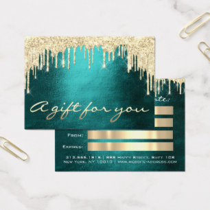Gift Certificate Teal Gold DripEyelash Makeup Hair