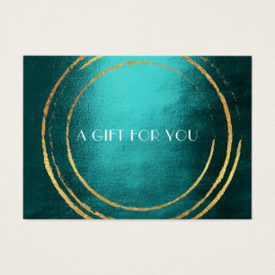 Gift Certificate Teal Gold Geometric Circles