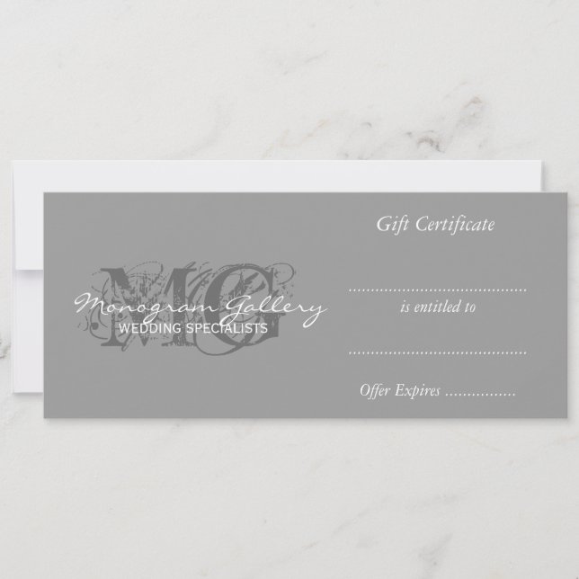 Gift Certificate Template with Double Monograms (Front)