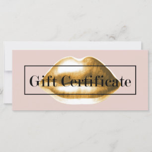 Gift Certificates   Gold Lips Blush Pink Salon