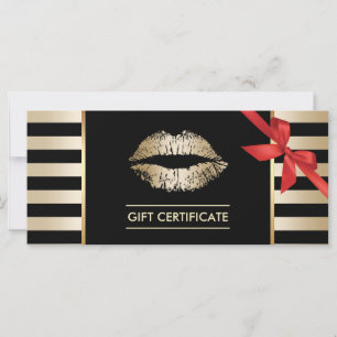 Gift Certificates   Gold Lips Modern Stripes Salon