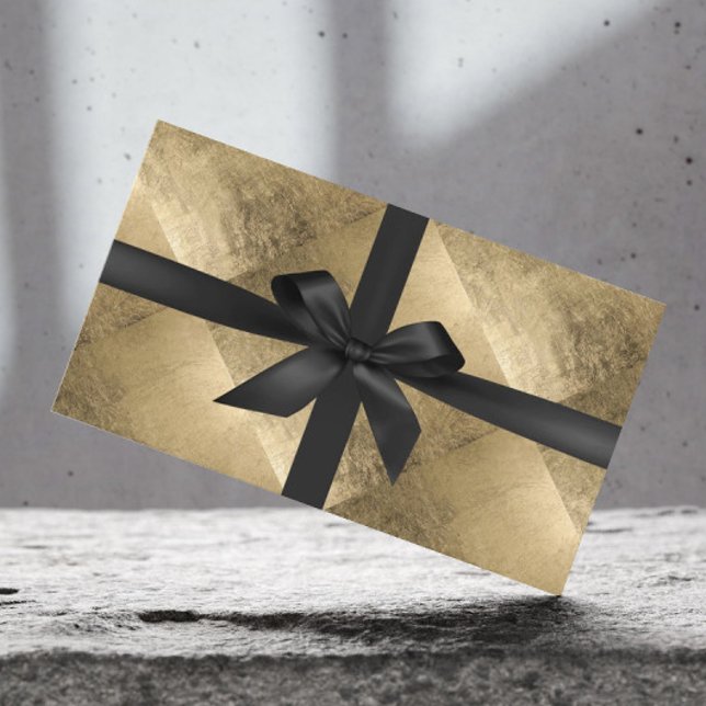 Gift Certificates Modern Black Ribbon Gold Foil (Creator Uploaded)