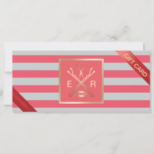 Gift Certificates Modern Coral Grey Beauty Salon