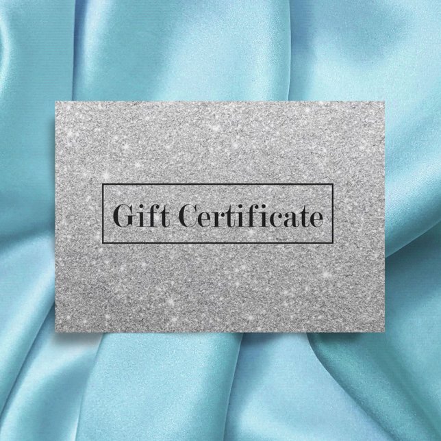 Gift Certificates Modern Silver Glitter Salon Spa (Creator Uploaded)