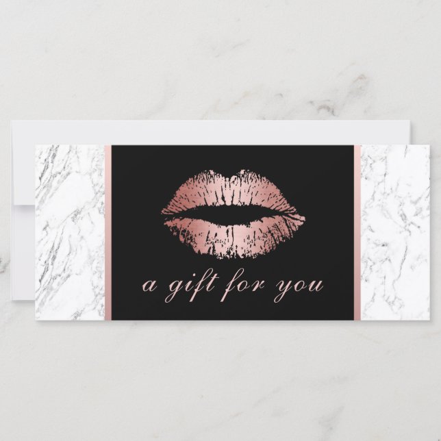 Gift Certificates | Rose Gold Lips Modern Marble (Front)