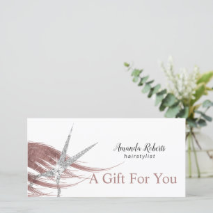 Gift Certificates Silver Scissor Rose Gold Hair