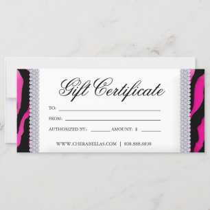 Gift Certificates Tanning Salon Jewellery Pink Bla