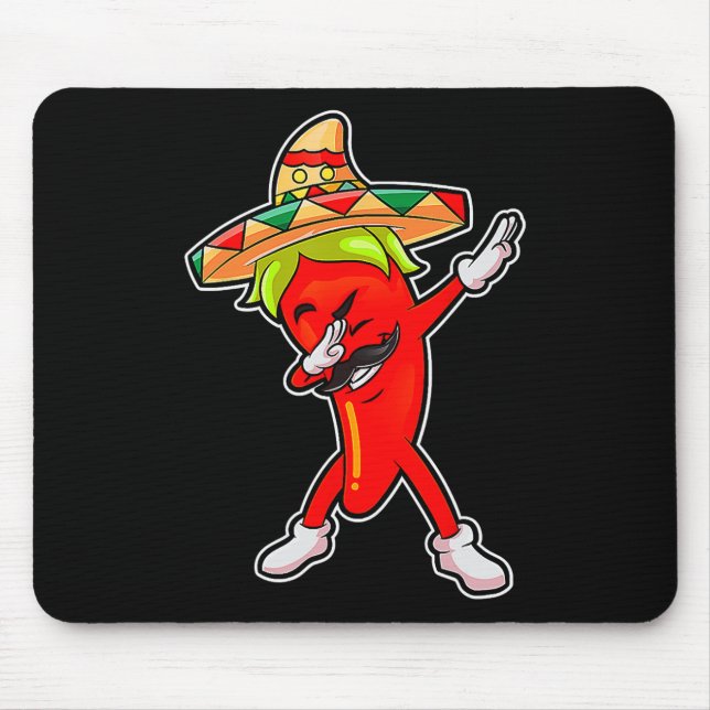 Gift Cute Chilli Dabbing Pepper Mexican Hot Jalape Mouse Pad (Front)