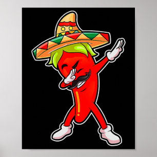 Gift Cute Chilli Dabbing Pepper Mexican Hot Jalape Poster