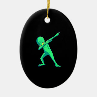 Gift Dance | Dabbing Alien Halloween Dab Dance Ceramic Tree Decoration