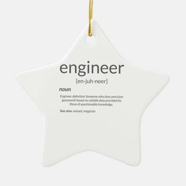 Gift Engineer College Major Engineer Definition Ceramic Tree Decoration (Front)