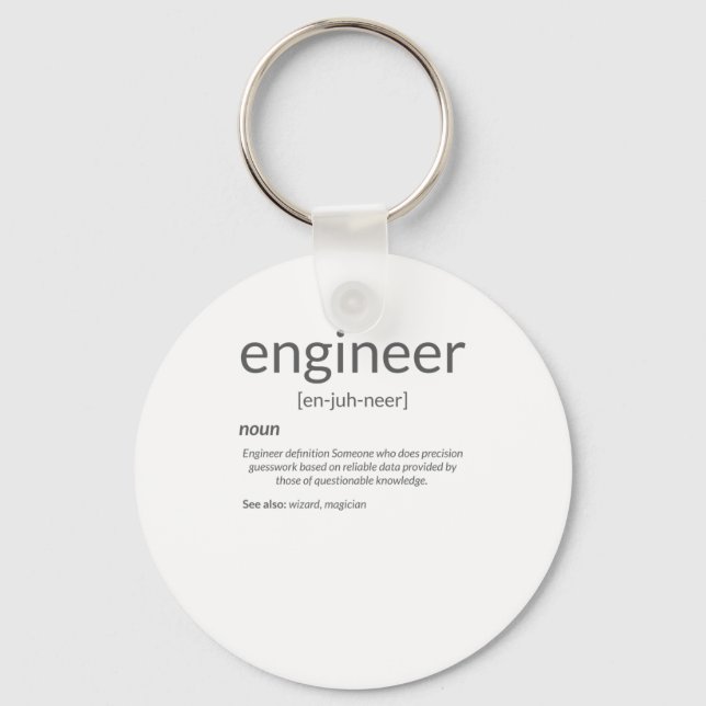 Gift Engineer College Major Engineer Definition Key Ring (Front)
