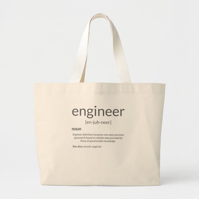 Gift Engineer College Major Engineer Definition Large Tote Bag (Front)