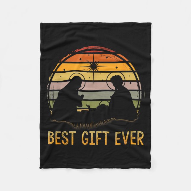 -gift Ever Christmas Cool Jesus Nativity Scene Chr Fleece Blanket (Front)