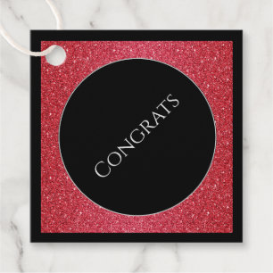 Gift-FavorTag -Faux Glitter Congrats Favour Tags