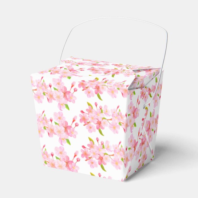 Gift/Favour Box-Pink Blossoms Favour Box (Front Side)