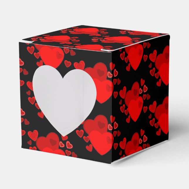 Gift/Favour Box-Valentine Hearts Favour Box (Front Side)