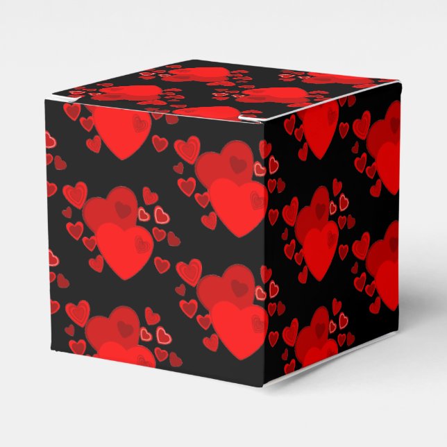 Gift/Favour Box-Valentine Hearts Favour Box (Front Side)