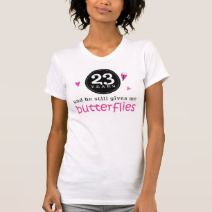 Gift For 23rd Wedding Anniversary Butterfly T-Shirt