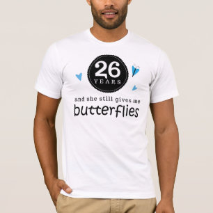 Gift For 26th Wedding Anniversary Butterfly T-Shirt