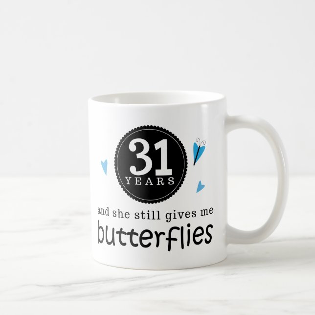 Gift For 31st Wedding Anniversary Butterfly Coffee Mug (Right)