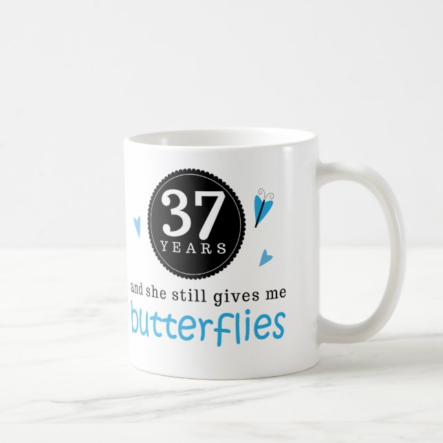 Gift For 37th Wedding Anniversary Butterfly Coffee Mug (Right)