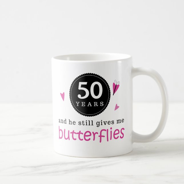 Gift For 50th Wedding Anniversary Butterfly Coffee Mug (Right)