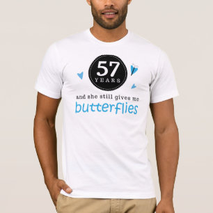 Gift For 57th Wedding Anniversary Butterfly T-Shirt