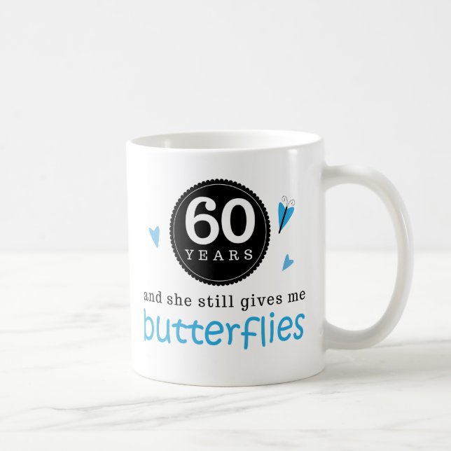 Gift For 60th Wedding Anniversary Butterfly Coffee Mug (Right)