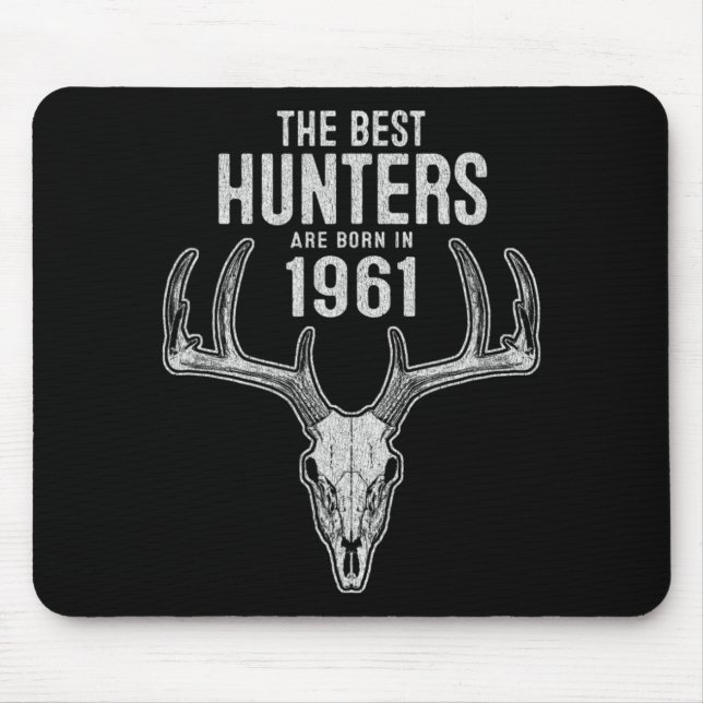 Gift for 61 Year Old Deer Hunter Hunting 1961 61th Mouse Pad (Front)