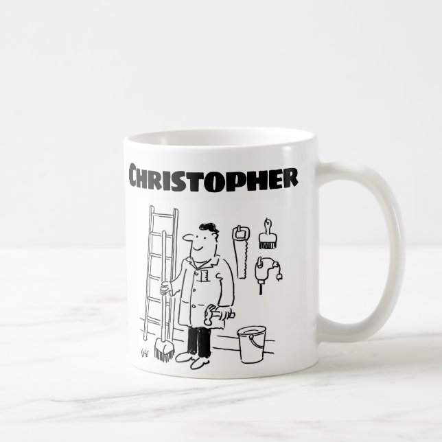Gift for a Handyman with Added Name Coffee Mug (Right)