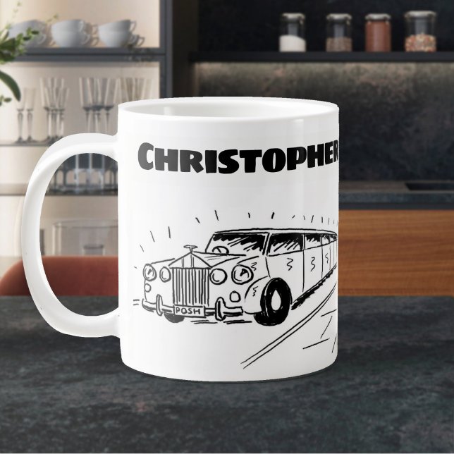 Gift for a Limousine Chauffeur with Name Large Coffee Mug (Large Mug for a Chauffeur)