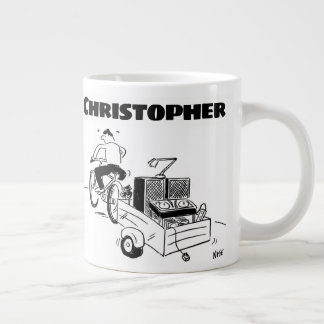 Gift for a Mobile Disc Jockey with Name Large Coffee Mug