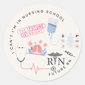 Gift for a nursing student friend classic round sticker