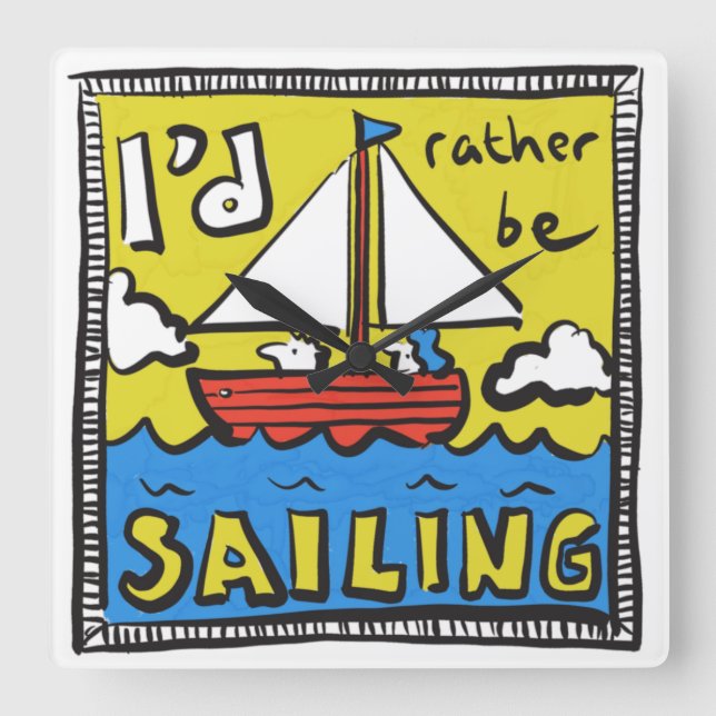 Gift for a Sailor or Yachtsman Square Wall Clock (Front)