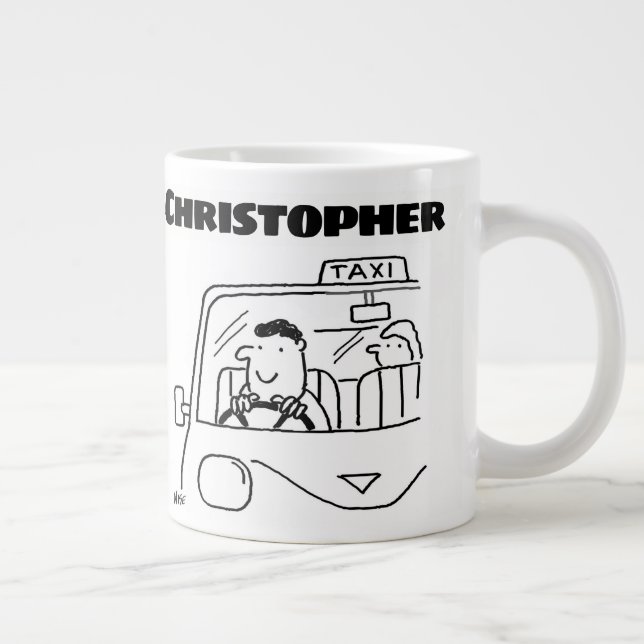 Gift for a Taxi Driver with Name Large Coffee Mug (Right)