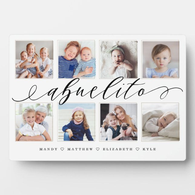 Gift for Abuelito | Grandchildren Photo Collage Plaque (Front)