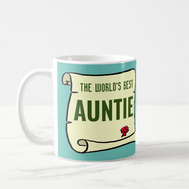 Gift for an Auntie. The World's Best Aunt Coffee Mug (Left)