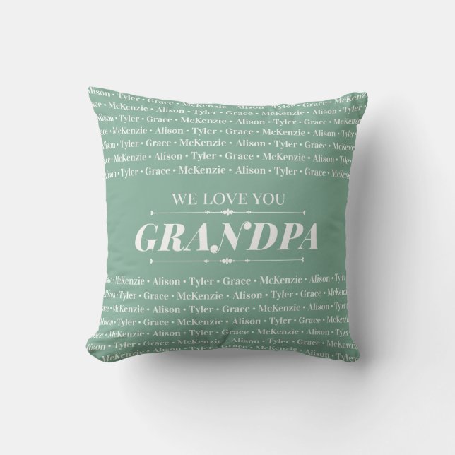 Gift for Anyone with Family Member Names Pattern Cushion (Front)