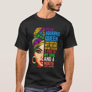 Gift For Aquarius Women January February Queen T-Shirt