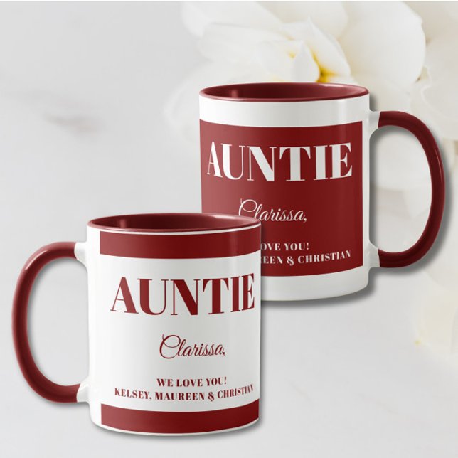 Gift for Auntie with  Names Coffee Mug (Creator Uploaded)