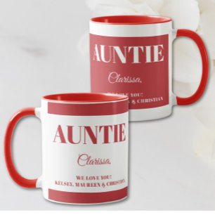 Gift for Auntie with Names Coffee Mug