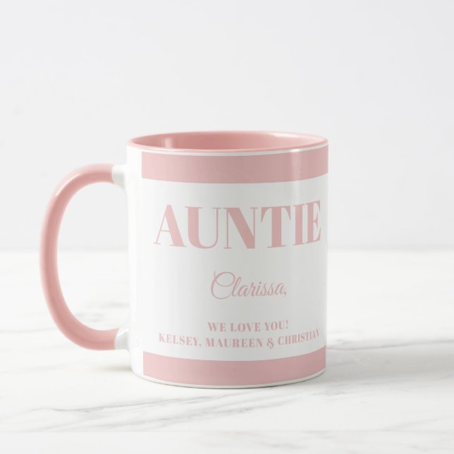 Gift for Auntie with  Names  Mug (Left)