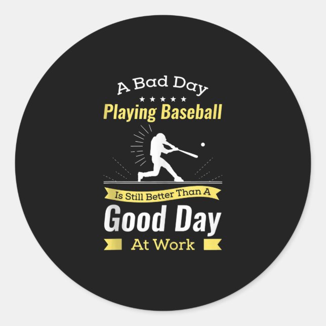 Gift For Baseball Player Baseball Team Funny Classic Round Sticker (Front)