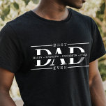 Gift For Best Dad Ever Minimal Personalised Names T-Shirt<br><div class="desc">Give a memorable gift for dad with our minimal and modern DAD letters best dad ever black t-shirt. DAD letters are divided in half with kids' names or family members' names placed in the centre. Makes a great gift for Father's Day, birthdays, anniversaries, retirement and so much more! Design by...</div>