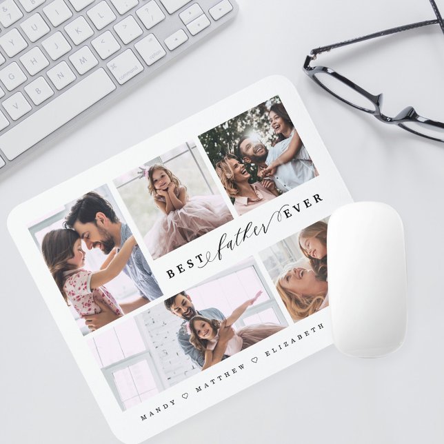 Gift For Best Father Ever Family Photo Collage Mouse Pad (Creator Uploaded)