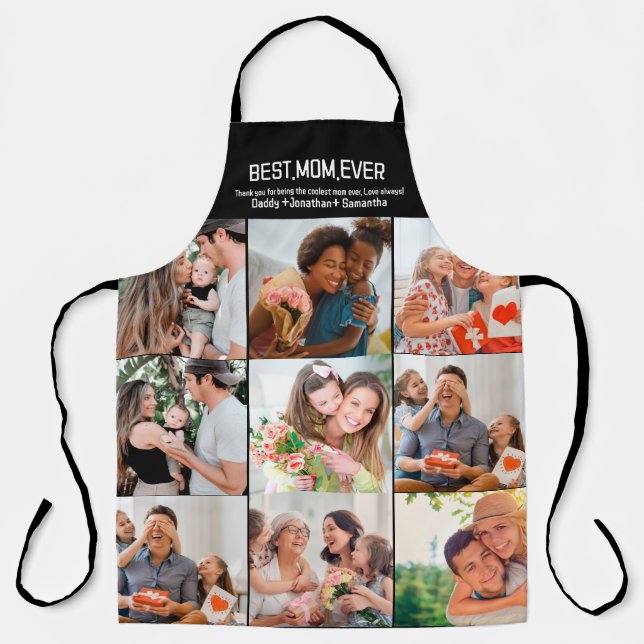 Gift For Best Mum Ever Family Photo Collage Apron (Front)