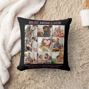 Gift For Best Mum Ever Family Photo Collage Cushion